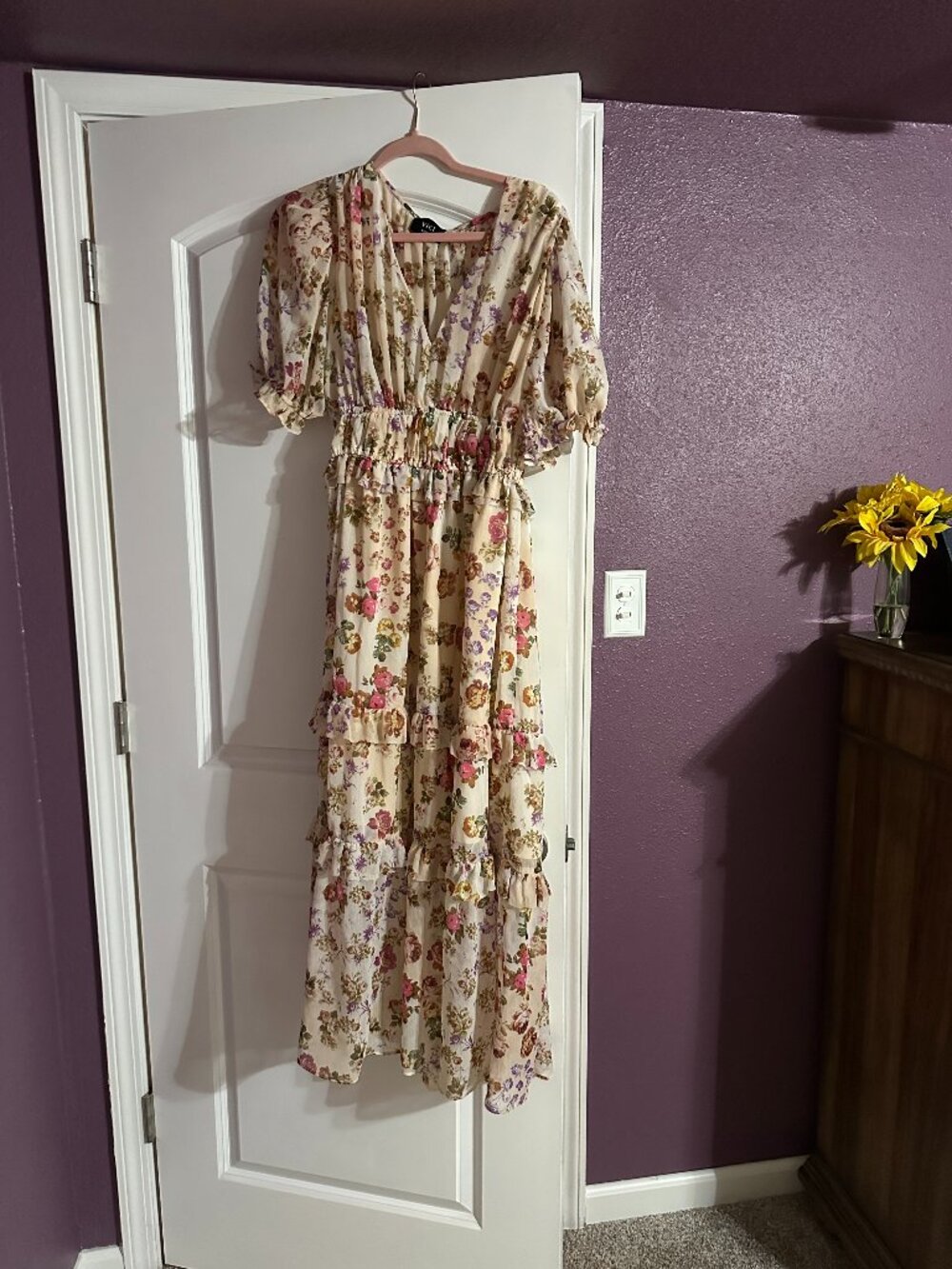 Imelda Floral Chiffon A-Line Midi Dress